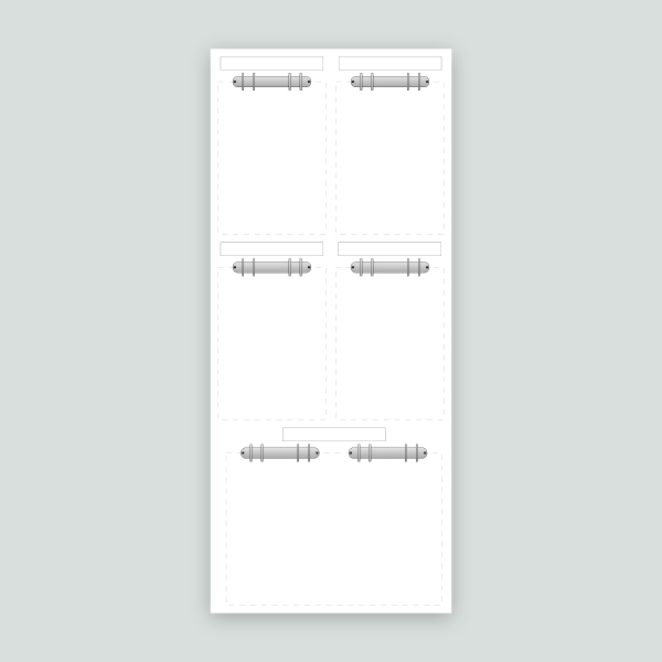 Arbetsplatstavla Sniken 730x800mm – 4 A4 + 1 A3