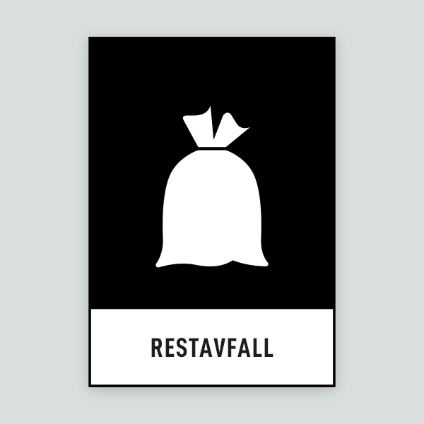Restavfall Handlepose RESTAVFALL - Återvinningsskylt