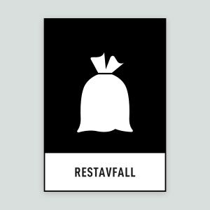 Restavfall - Återvinningsdekal