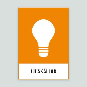 LJUSKÄLLOR - Återvinningsdekal