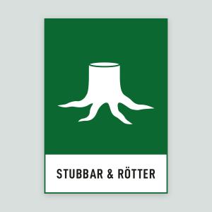 STUBBAR & RÖTTER - Återvinningsskylt