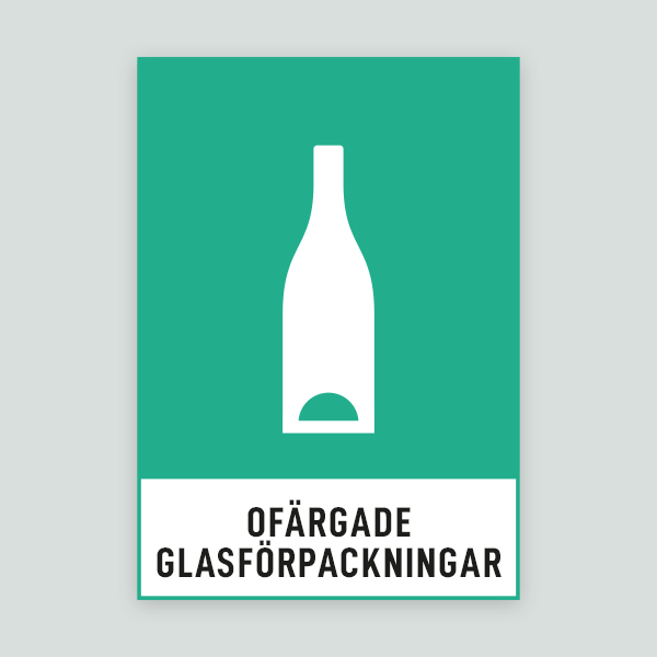 OFÄRGADE GLASFÖRPACKNINGAR - Återvinningsdekal