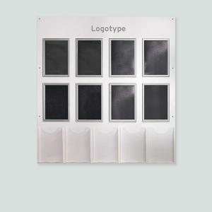 Informationstavla, 8 ramar + 5 fack, 1300x1220mm