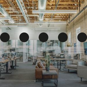 Glasdekor, rund 75mm, svart