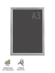 Snäppram, Weatherproof lockable A3s, 35mm aluminiumprofil
