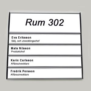 Rumsskylt 4-panel 207x62+31+31+31+31mm