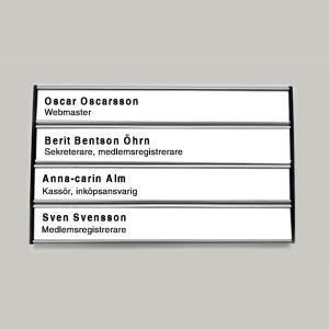 Namnskylt 4-paneler, 207x31+31+31+31mm