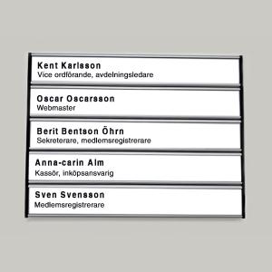 Namnskylt 5-paneler, 207x31+31+31+31+31mm