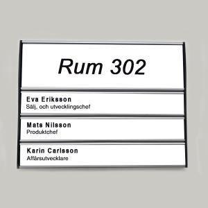 Rumsskylt 3-panel 207x62+31+31+31mm