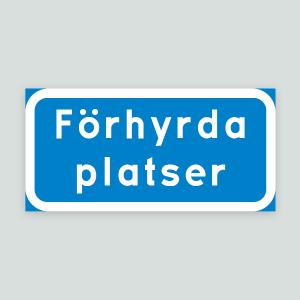 Förhyrda platser - Parkeringsskylt 400x200mm