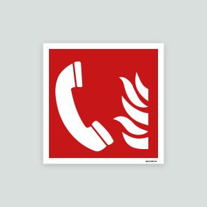 Nödtelefon - brandskylt 210x210mm