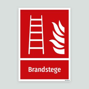 Brandstege - brandskylt med text