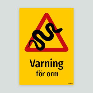 Varning för orm - Varningsskylt