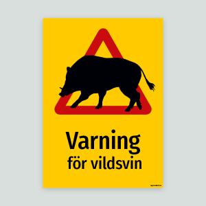 Varning för vildsvin - Varningsskylt