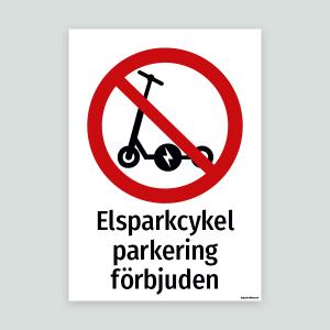 Elsparkcykel parkering förbjuden - Förbudsskylt