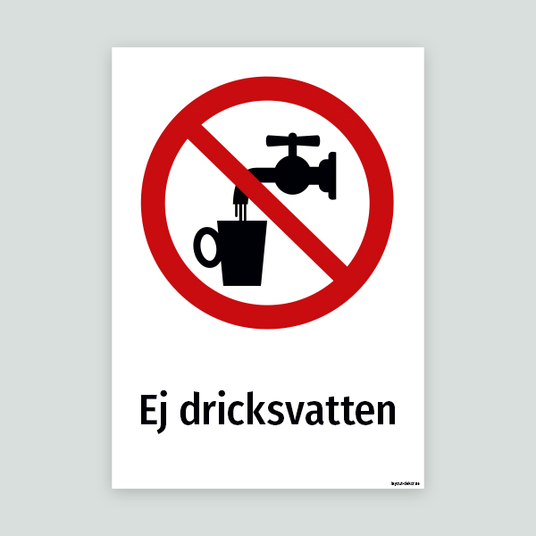 Ej dricksvatten - Förbudsdekal