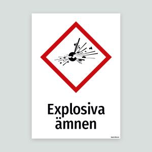 Explosiva ämnen - Varningsskylt