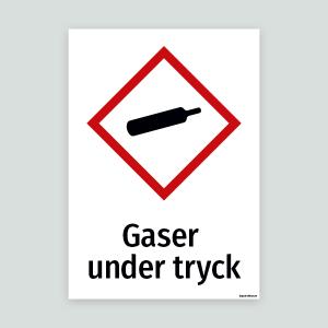 Gaser under tryck - Varningsskylt