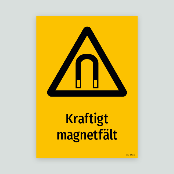 Kraftigt magnetfält - Varningsdekal