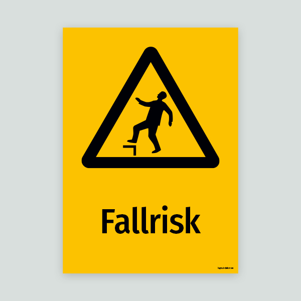 Fallrisk - Varningsdekal