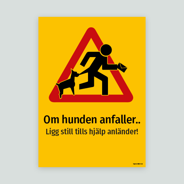 Om hunden anfaller - Dekal