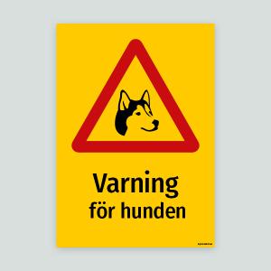 Varning för hunden - skylt