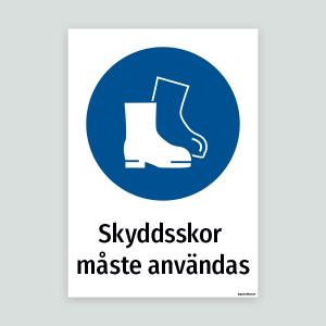 Skyddsskor måste användas - Påbudsskylt