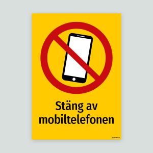 Stäng av mobiltelefonen - skylt