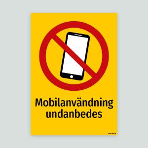 Mobilanvändning undanbedes - skylt