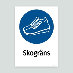 Skogräns - skylt med blå ikon