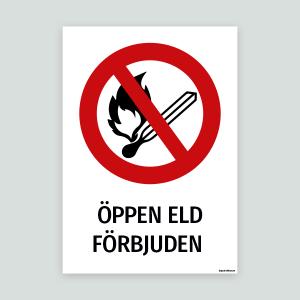 Öppen Eld Förbjuden – Förbudsskylt (Tändsticka)