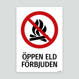 Öppen Eld Förbjuden – Förbudsskylt (Brasa)