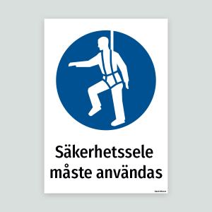 Säkerhetssele måste användas - Påbudsskylt