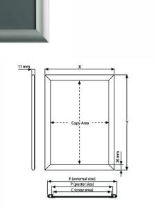 Snäppram, Poster Frame A3, 25mm aluminiumprofil