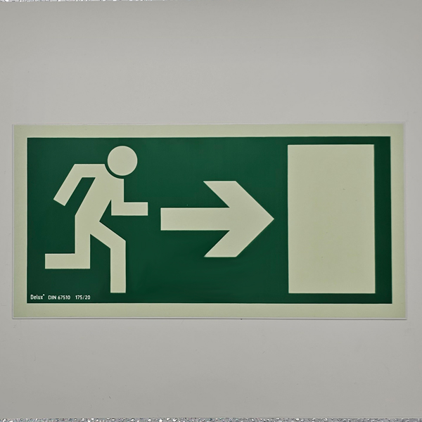 Nödutgångsskylt höger, efterlysande