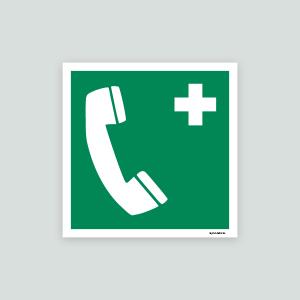 Nödtelefon - Första hjälpen skylt 210x210mm