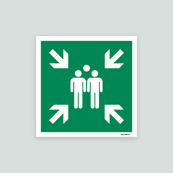 Återsamlingsplats - Första hjälpen skylt 210x210mm