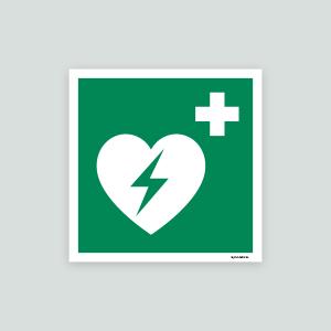 Hjärtstartare - Första hjälpen skylt 210x210mm