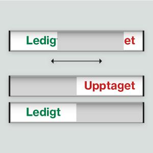 Ledigt/Upptaget - 207x31mm vit botten