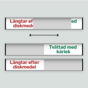 Tvättad med kärlek / Längtar efter diskmedel - Diskmaskinsskylt 207x31mm