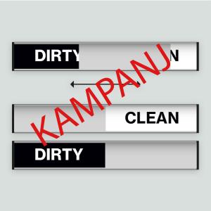 Dirty / Clean (Svart/vit) - Diskmaskinsskylt 207x31mm