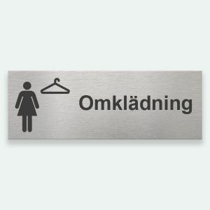 OMKLÄDNING DAM 225x80mm - Symbolskylt