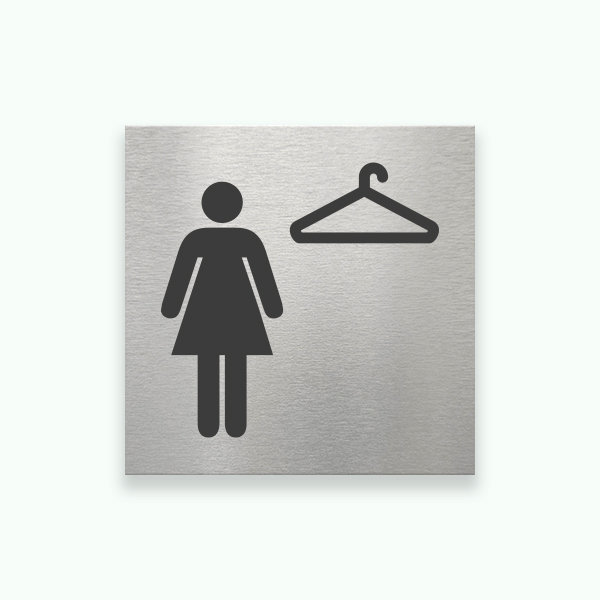 OMKLÄDNING DAM 80x80mm - Symbolskylt