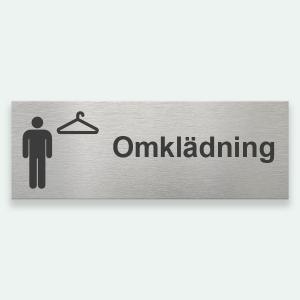 Omklädning HERR 225x80mm - Symbolskylt