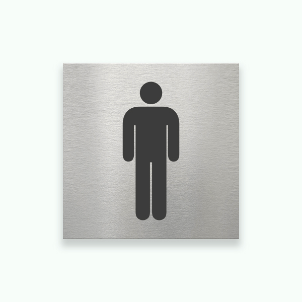 HERR toalett 80x80mm - Symbolskylt