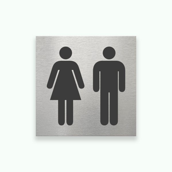 Dam & Herr toalett 80x80mm - Symbolskylt