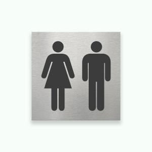 Dam & Herr toalett 80x80mm - Symbolskylt