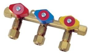 Avstängningsventil med 3 uttag 8 mm