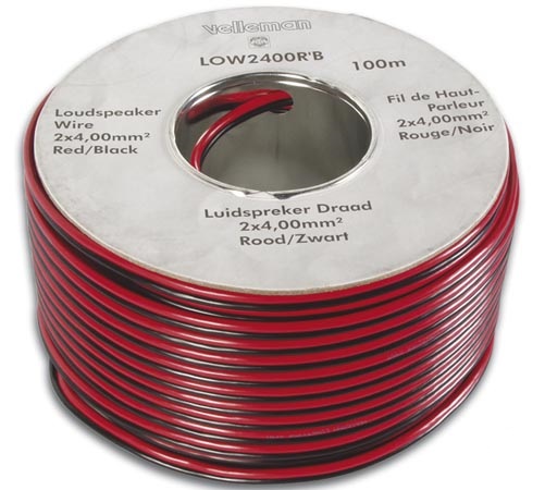 Kabel 2x4mm² röd/svart per löpmeter