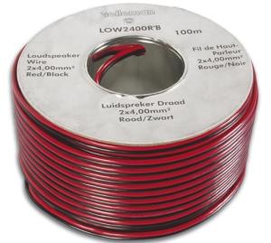 Kabel 2x4mm² röd/svart per löpmeter
